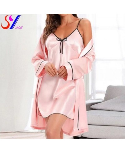 Fashion Pajama Set Women Sleepwear Pyjamas Two-Piece Robe Gown Set Nightwear Nightdress Home Wear Kimono Robe $28.78 - Sleepw...