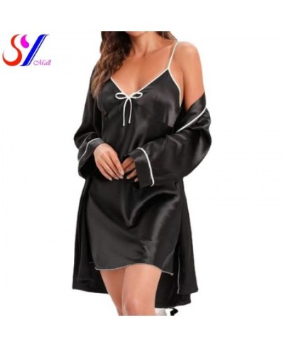 Fashion Pajama Set Women Sleepwear Pyjamas Two-Piece Robe Gown Set Nightwear Nightdress Home Wear Kimono Robe $28.78 - Sleepw...