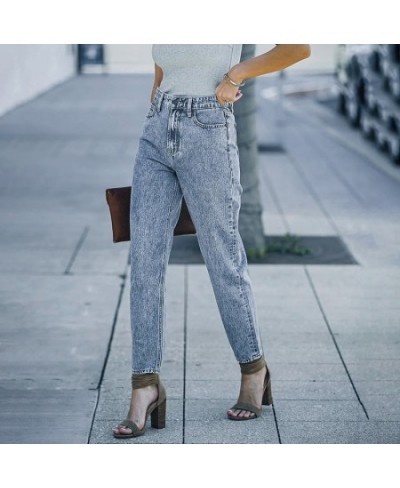 2023 New Jeans Woman High Waist Slim Fit Vintage Streetwear Casual Fashion Stretch Blue Pencil Pants $50.82 - Bottoms