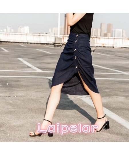 Single Breasted Long Linen Skirts Womens Summer Casual Solid High Waist Skirt Female Button Skirt Korean Streetwear $46.22 - ...