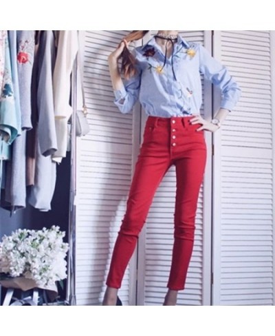 2023 Woman Jeans Skinny Jeans Denim Pants Pencil Jeans Woman Trousers Woman Pantalon Mujer High Waist Casual Pants Red $35.64...