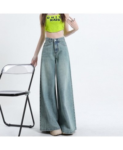 Blue Jeans for Women 2023 New Fashion Spring Vintage Washed Loose High Waisted Jeans Streetwear Wide Leg Pants Women $69.26 -...