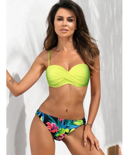 Yellow Bikini Set Patchwork Push Up Brazilian Style Two Piece Women Swimwear Sexy Swimsuit Summer Beach Bathing Suit $29.00 -...