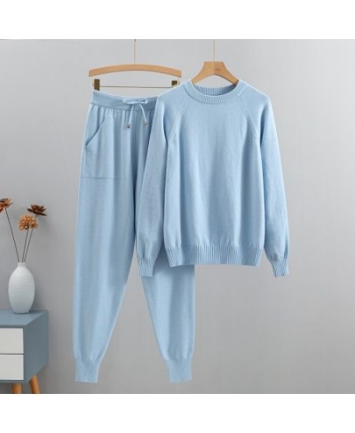 Two Piece Autumn Basic Women Sweater Tracksuit Fashion Knitted Sweater+Harem Pant Suit Lady Casual Winter Set $69.69 - Suits ...