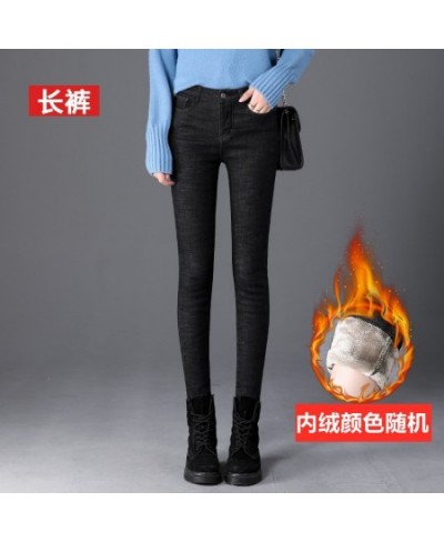 2022 Winter Fashion Thicking Warm High Waist Street Fashion Casual Female Leggings LambFleece Pants Denim Skinny Stretch Jean...