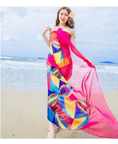 Pareo Scarf Women Beach Sarongs Beach Cover Up Summer Chiffon Scarves Geometrical Design Plus Size Towel Ladies Summer $18.20...