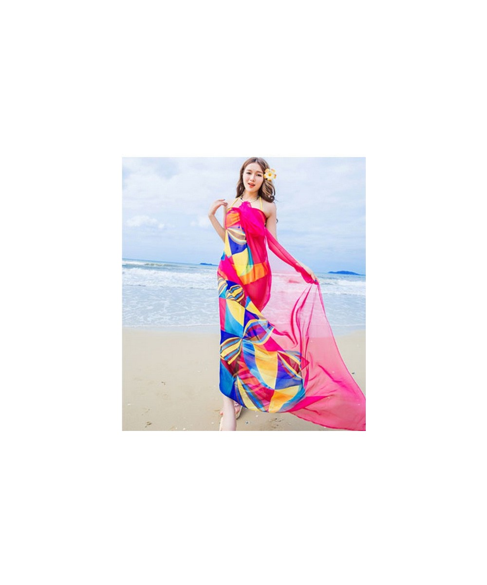 Pareo Scarf Women Beach Sarongs Beach Cover Up Summer Chiffon Scarves Geometrical Design Plus Size Towel Ladies Summer $18.20...