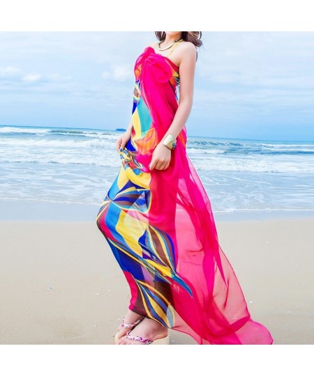 Pareo Scarf Women Beach Sarongs Beach Cover Up Summer Chiffon Scarves Geometrical Design Plus Size Towel Ladies Summer $18.20...