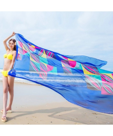 Pareo Scarf Women Beach Sarongs Beach Cover Up Summer Chiffon Scarves Geometrical Design Plus Size Towel Ladies Summer $18.20...