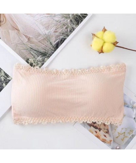 Strapless Lingerie Women's Small Chest Gathered Anti-skid Strapless Invisible Bra Beauty Back Anti Stray Thin Lace Wrapped $1...