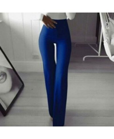 Women Fashion Trousers 2023 New Autumn Multi Colors Slim Trumpet Trendy Pants Ladies Commuter Slimming Stretch Wide Leg Pants...