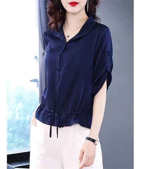 Woman Spring Summer Style Blouses Shirts Lady Casual Short Sleeve Peter Pan Collar Blusas Tops DF4608 $29.80 - Women Tops