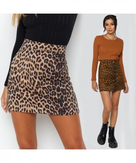 Woman skirts harajuku 2023 faux pack hip sexy leopard bust tall waist zipper A word female skirts womens WSL4346 $26.77 - Skirts