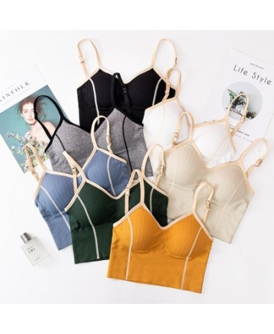 Tanks Tops Bra Women Crop Top Female Sexy Lingerie Seamless Underwear U Back Crop Tops Padded Short Top Camisoles $16.19 - Un...