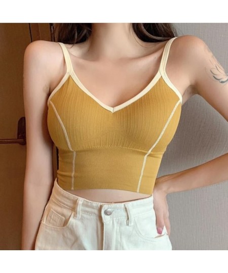 Tanks Tops Bra Women Crop Top Female Sexy Lingerie Seamless Underwear U Back Crop Tops Padded Short Top Camisoles $16.19 - Un...