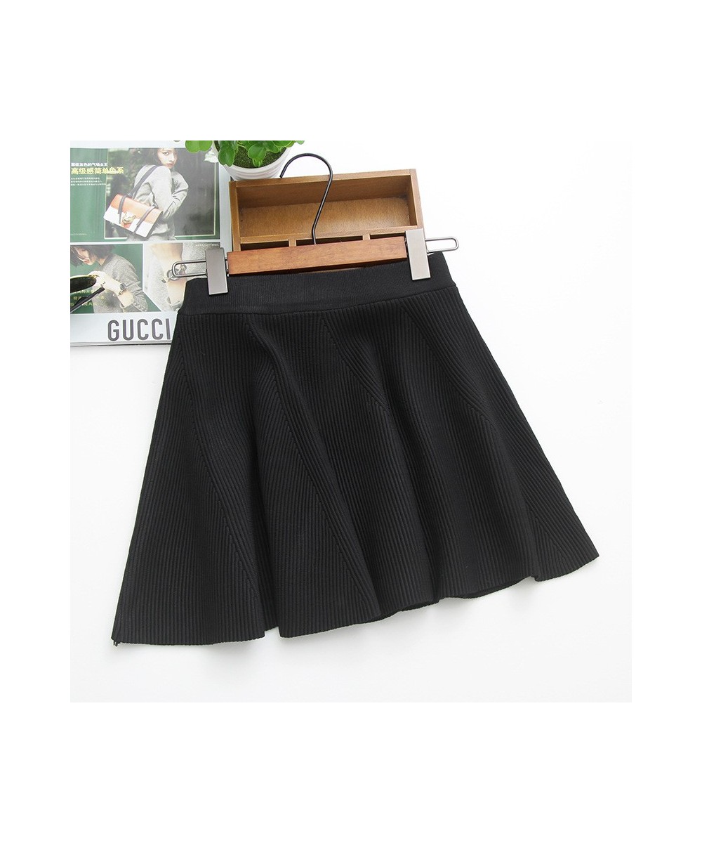 New Women's pleated mini skirt Fashionable elegant Autumn-Winter knitted skirt solid color with elastic waist $41.12 - Skirts