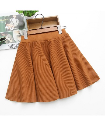 New Women's pleated mini skirt Fashionable elegant Autumn-Winter knitted skirt solid color with elastic waist $41.12 - Skirts