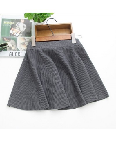 New Women's pleated mini skirt Fashionable elegant Autumn-Winter knitted skirt solid color with elastic waist $41.12 - Skirts