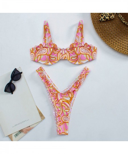 Floral Bikini Swimsuit Plus Size Bikinis Sets For Women Split Swimsuit Women's Swimsuit 2023 Sexy Woman Swimwear $24.39 - Swi...