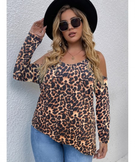 Women's Spring 2023 Off Shoulder Plus Size Blouses 4XL Elegant Curvy Camis Oversized T-shirt Loose Large Solid Tees Clothing ...