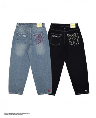 Embroidery Straight Wide-leg Jeans Men's and Women's Streetwear 2023 New Harajuku Letters Casual Simple Baggy Jeans Y2k Pants...