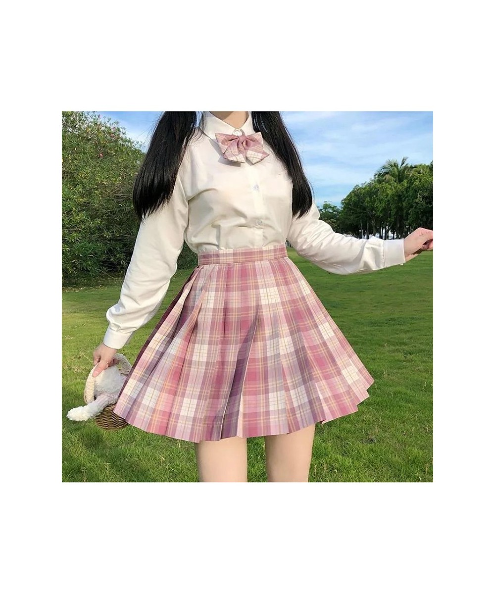 Summer Women's Mini Skirt Harajuku Korean Fashion Sweet Cute Jk Kawaii Skirt Girl High Waist Plaid Pink Pleated Skirt $23.54 ...