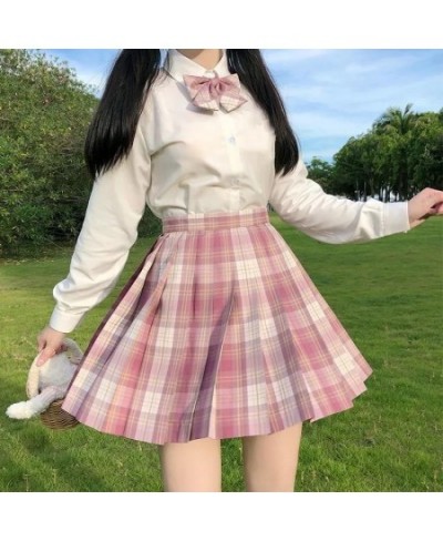 Summer Women's Mini Skirt Harajuku Korean Fashion Sweet Cute Jk Kawaii Skirt Girl High Waist Plaid Pink Pleated Skirt $23.54 ...