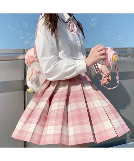 Summer Women's Mini Skirt Harajuku Korean Fashion Sweet Cute Jk Kawaii Skirt Girl High Waist Plaid Pink Pleated Skirt $23.54 ...