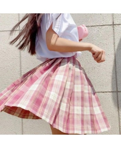 Summer Women's Mini Skirt Harajuku Korean Fashion Sweet Cute Jk Kawaii Skirt Girl High Waist Plaid Pink Pleated Skirt $23.54 ...