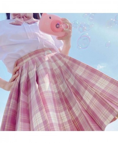 Summer Women's Mini Skirt Harajuku Korean Fashion Sweet Cute Jk Kawaii Skirt Girl High Waist Plaid Pink Pleated Skirt $23.54 ...