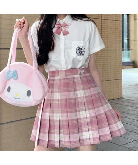 Summer Women's Mini Skirt Harajuku Korean Fashion Sweet Cute Jk Kawaii Skirt Girl High Waist Plaid Pink Pleated Skirt $23.54 ...