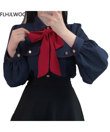 Womens Basic Office Lady Work Wear Sexy Semi Transaprent Cute Bow Tie Top Single Breasted Button Solid White Shirts Blouses $...