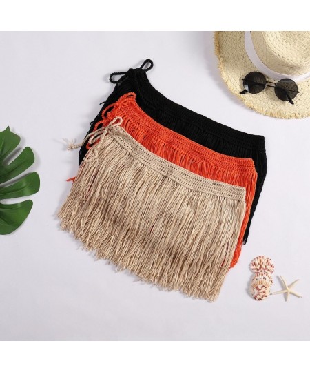 Hot Tassels Mini Beach Mini Skirts Cover-ups Sexy Women Handmade Crochet fringe Bikini Swimsuit Bathing Suit Cover up Holiday...