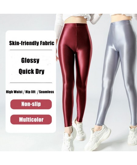 Glossy Sexy Plus Size Women Yoga Leggings Soft High Waist Workout Pants for Gym Trousers Tight Bottoms $35.64 - Bottoms