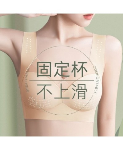 Ice Silk Fixed Cup Sports Bra Women Underwear Push up Breast Holding Breathable Anti-Sagging Bra for Women Push up Bra $20.08...