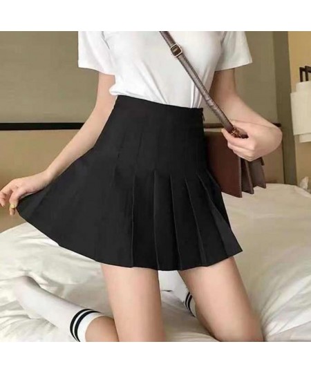 Mini Skirt Sweet Solid Color Women Pleated Skirt Hidden Zipper Women Skirt Pure Color A-Line Short Skirt Female Clothing $23....