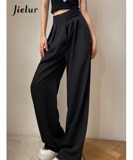 Brown Wide Leg Women Classic Suit Pants Vintage Palazzo Office Elegant Casual Black Trousers Female High Wasit Pants $40.97 -...