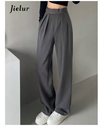 Brown Wide Leg Women Classic Suit Pants Vintage Palazzo Office Elegant Casual Black Trousers Female High Wasit Pants $40.97 -...