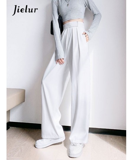 Brown Wide Leg Women Classic Suit Pants Vintage Palazzo Office Elegant Casual Black Trousers Female High Wasit Pants $40.97 -...