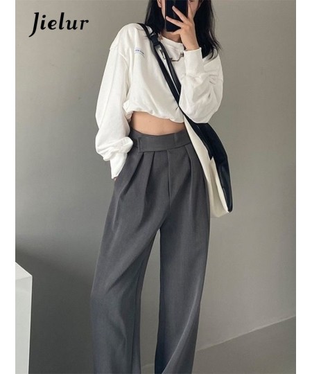 Brown Wide Leg Women Classic Suit Pants Vintage Palazzo Office Elegant Casual Black Trousers Female High Wasit Pants $40.97 -...