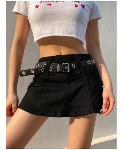 Aesthetic Harajuku High Waist Mini Skirt Summer Casual A Line Hot Shorts Skirts Women Black White Gothic Kawaii $36.73 - Skirts