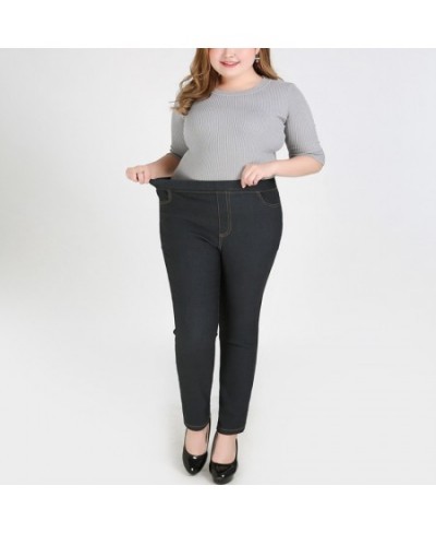 Autumn and winter new casual jeans 9XL 8XL 7XL 6XL fashion women's pants high waist elastic pocket elastic waist jeans $63.55...