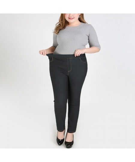 Autumn and winter new casual jeans 9XL 8XL 7XL 6XL fashion women's pants high waist elastic pocket elastic waist jeans $63.55...