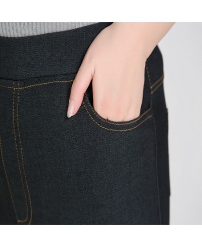 Autumn and winter new casual jeans 9XL 8XL 7XL 6XL fashion women's pants high waist elastic pocket elastic waist jeans $63.55...