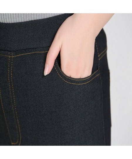 Autumn and winter new casual jeans 9XL 8XL 7XL 6XL fashion women's pants high waist elastic pocket elastic waist jeans $63.55...