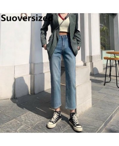 Spring Fall Women's Ankle-length Straight Jeans Oversized 4xl High Waist Casual Denim Pants Fashion Streetwear Baggy Pantalon...