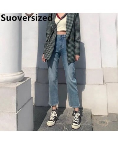 Spring Fall Women's Ankle-length Straight Jeans Oversized 4xl High Waist Casual Denim Pants Fashion Streetwear Baggy Pantalon...