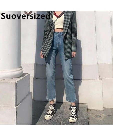 Spring Fall Women's Ankle-length Straight Jeans Oversized 4xl High Waist Casual Denim Pants Fashion Streetwear Baggy Pantalon...