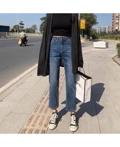 Spring Fall Women's Ankle-length Straight Jeans Oversized 4xl High Waist Casual Denim Pants Fashion Streetwear Baggy Pantalon...