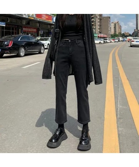 Spring Fall Women's Ankle-length Straight Jeans Oversized 4xl High Waist Casual Denim Pants Fashion Streetwear Baggy Pantalon...